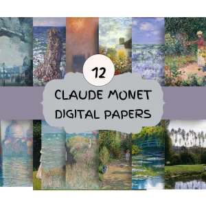 Claude Monet Paintings Digital Paper