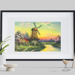 Vintage Windmill Cottage Wall Art